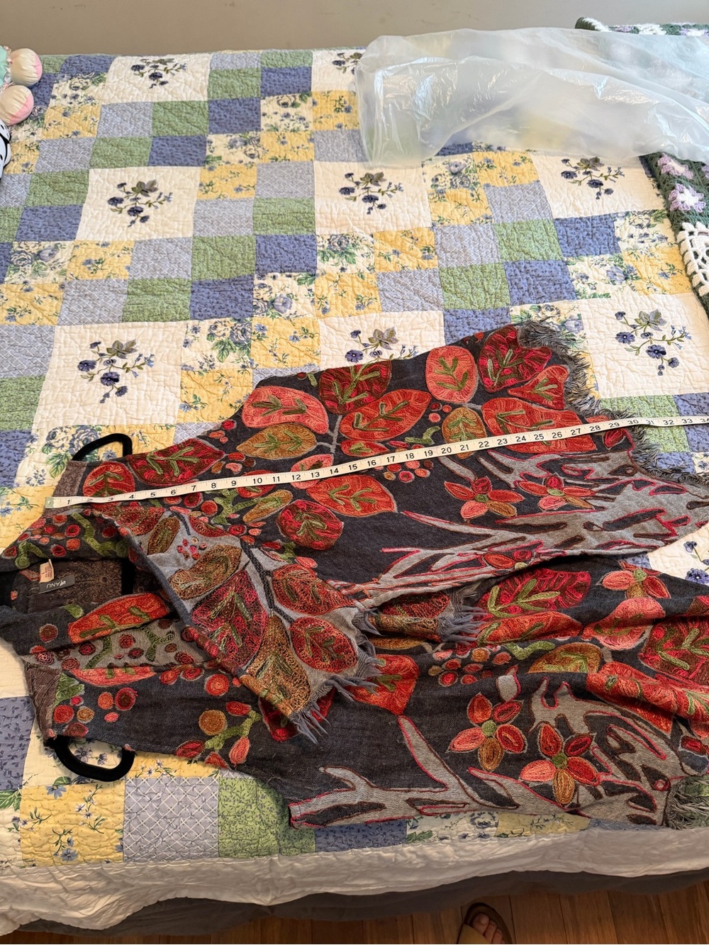 Anu Vintage 100% Boho Floral embroidered Vest Size L - Picture 8 of 11